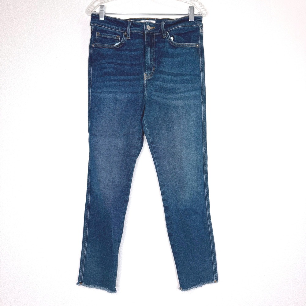 WE THE FREE People Raw High-Rise Jeggings Jeans 32 Dark Wash Blue
